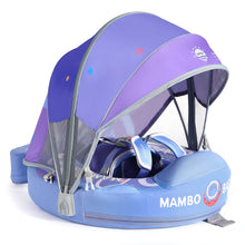 Load image into Gallery viewer, Floating Bed Mambobaby Float with Canopy and Tail Donut New Upgraded Non-inflatable Baby Pool Float Mambo Float Swim Trainer Solid Infant Swim Float Adjustable Pearl Foam Baby Swim Ring
