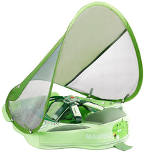 Load image into Gallery viewer, Mambobaby Non Inflatable Swim Trainer with UPF 50+ Sun Canopy Solid Swimming Pool Float