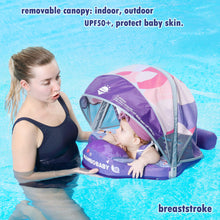 Load image into Gallery viewer, Mambobaby Float Newest Animal Butterfly Pattern Baby Stroller Canopy Non-Inflatable Baby Swim Float Add Tail No Flip Over Pearl Foam Solid Water Floats Smart Swim Trainer Infant Pool Float Swim Ring
