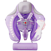Load image into Gallery viewer, Mambobaby Non Inflatable Swim Trainer with UPF 50+ Sun Canopy Solid Swimming Pool Float