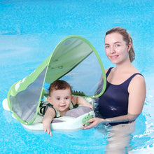 Load image into Gallery viewer, Mambobaby Non Inflatable Swim Trainer with UPF 50+ Sun Canopy Solid Swimming Pool Float