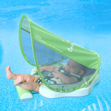 Load image into Gallery viewer, Mambobaby Non Inflatable Swim Trainer with UPF 50+ Sun Canopy Solid Swimming Pool Float