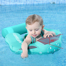 Load image into Gallery viewer, Cloth Mambobaby Newest Non Inflatable Baby Float Size Improved Add Tail Avoid Flip Over Swim Trainer Solid Infant Pool Float with Canopy UPF 50+ Swim Ring