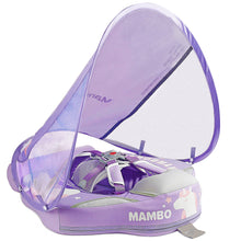 Load image into Gallery viewer, Mambobaby Non Inflatable Swim Trainer with UPF 50+ Sun Canopy Solid Swimming Pool Float