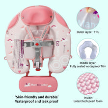 Load image into Gallery viewer, Fold-able Easy Carry with Tail Canopy Crotch Non-Inflatable Baby Float Mambobaby Float Smart Swim Trainer Soft Solid Waist Swim Ring Water Toy Infant Pool Float New
