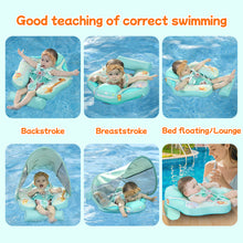 Load image into Gallery viewer, Floating Bed 3 Swim Method Mambobaby Float with Canopy Baby Pool Float Infant Swim Float Infant Pool Float Swim Trainer Mambo Baby Relaxing Non-inflatable Floats Waist Ring Swimming Pool Toys Pearl Foam Smart Swimmer
