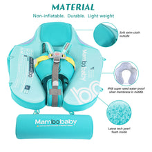 Load image into Gallery viewer, Mambobaby Float with Canopy UPF 50+ Sun Protection Pearl Foam Non-inflatable Solid Baby Pool Float with Tail Mambo Float Swim Trainer Skin-friendly Infant Swimming Ring
