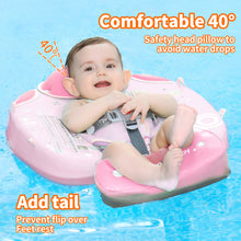 Load image into Gallery viewer, Fold-able Easy Carry with Tail Canopy Crotch Non-Inflatable Baby Float Mambobaby Float Smart Swim Trainer Soft Solid Waist Swim Ring Water Toy Infant Pool Float New
