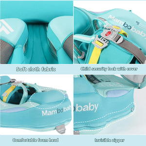 Mambobaby Float with Canopy UPF 50+ Sun Protection Pearl Foam Non-inflatable Solid Baby Pool Float with Tail Mambo Float Swim Trainer Skin-friendly Infant Swimming Ring