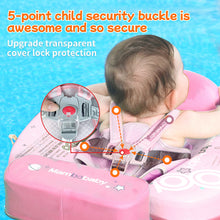 Load image into Gallery viewer, Fold-able Easy Carry with Tail Canopy Crotch Non-Inflatable Baby Float Mambobaby Float Smart Swim Trainer Soft Solid Waist Swim Ring Water Toy Infant Pool Float New
