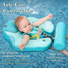 Load image into Gallery viewer, Mambobaby Float with Canopy UPF 50+ Sun Protection Pearl Foam Non-inflatable Solid Baby Pool Float with Tail Mambo Float Swim Trainer Skin-friendly Infant Swimming Ring

