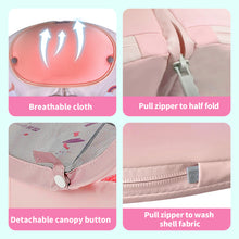 Load image into Gallery viewer, Fold-able Easy Carry with Tail Canopy Crotch Non-Inflatable Baby Float Mambobaby Float Smart Swim Trainer Soft Solid Waist Swim Ring Water Toy Infant Pool Float New
