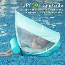 Load image into Gallery viewer, Mambobaby Float with Canopy UPF 50+ Sun Protection Pearl Foam Non-inflatable Solid Baby Pool Float with Tail Mambo Float Swim Trainer Skin-friendly Infant Swimming Ring
