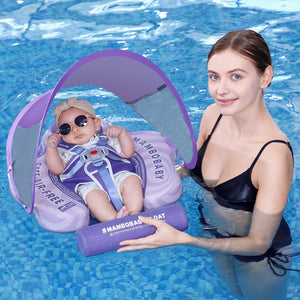 Floating Bed 3 Swim Method Mambobaby Float with Canopy Baby Pool Float Infant Swim Float Infant Pool Float Swim Trainer Mambo Baby Relaxing Non-inflatable Floats Waist Ring Swimming Pool Toys Pearl Foam Smart Swimmer