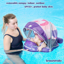 Load image into Gallery viewer, Mambobaby Float Newest Animal Butterfly Pattern Baby Stroller Canopy Non-Inflatable Baby Swim Float Add Tail No Flip Over Pearl Foam Solid Water Floats Smart Swim Trainer Infant Pool Float Swim Ring
