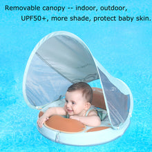 Load image into Gallery viewer, Fold-able Easy Carry with Tail Canopy Crotch Non-Inflatable Baby Float Mambobaby Float Smart Swim Trainer Soft Solid Waist Swim Ring Water Toy Infant Pool Float New
