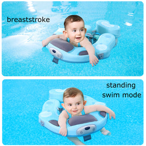 3-48Months Add 3rd Swim Mode Standing Stroke Baby Stroller Canopy Non-Inflatable Mambobaby Swim Float Baby Pool Float Solid Infant Toddler Swim Ring