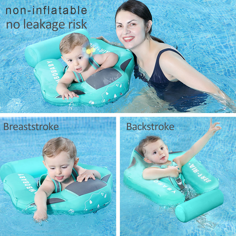 Mambobaby Infant Swim Float With Canopy - Non-Inflatable Pool Float For Babies 3-24 Months