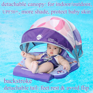 Baby Swimming Float With Canopy Inflatable Infant Floating Ring
